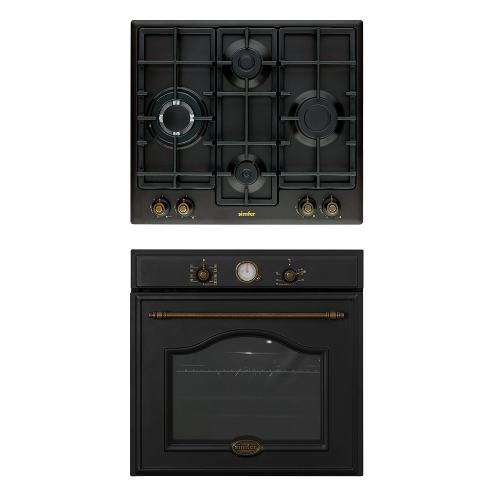 Комплект встраиваемой бытовой техники S67L597 (варочная панель и духовой шкаф), цвет черный