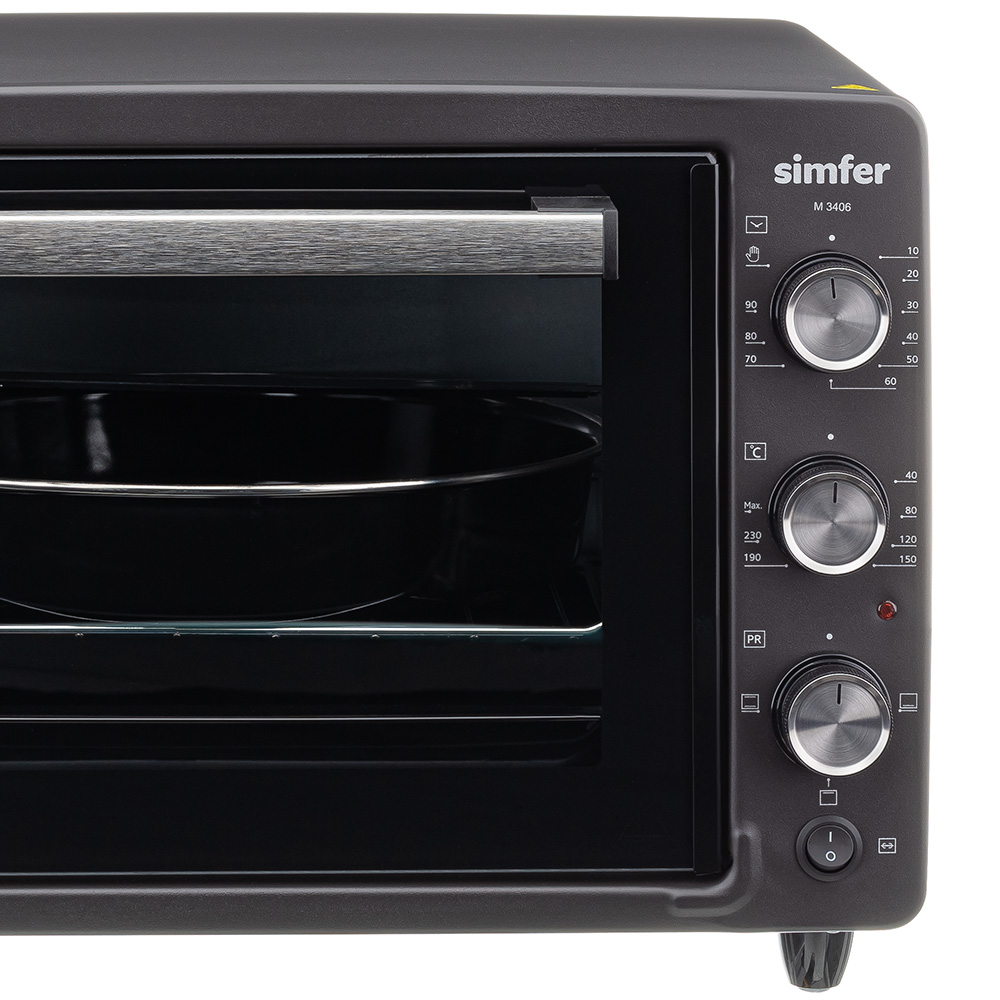 Мини-печь Simfer M3406 Albeni Comfort, 4 режима работы, с вертелом, цвет черный - фото 11