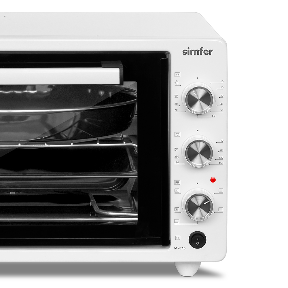 Мини-печь Simfer M4216 серия Albeni Plus, 6 режимов работы, конвекция, вертел, цвет белый 168 - фото 15